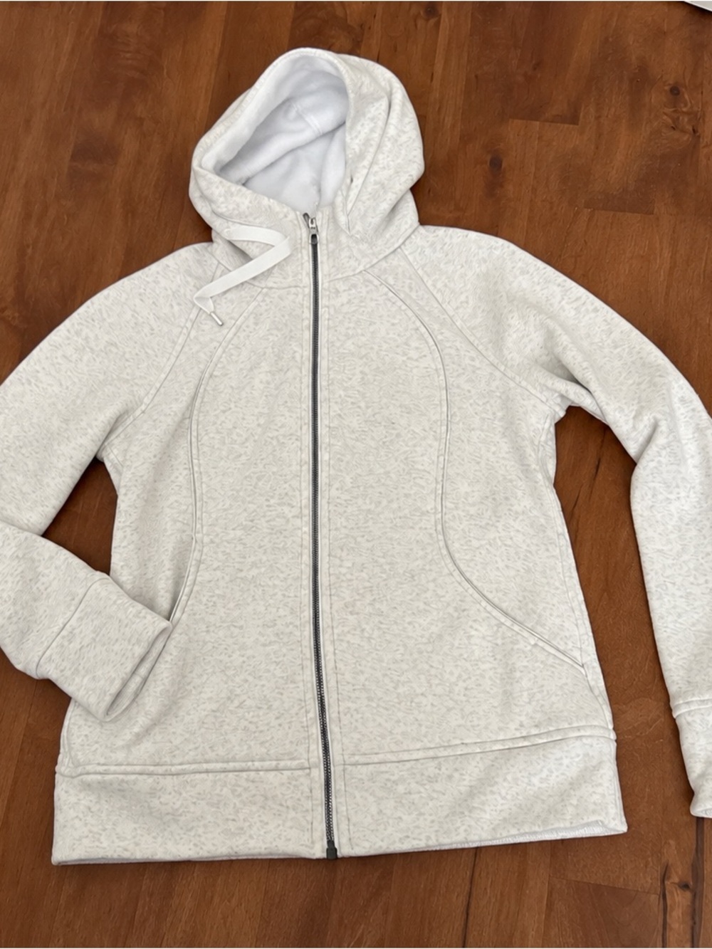 lululemon Scuba Full-Zip Hoodie Jacket Heathered White Size 8